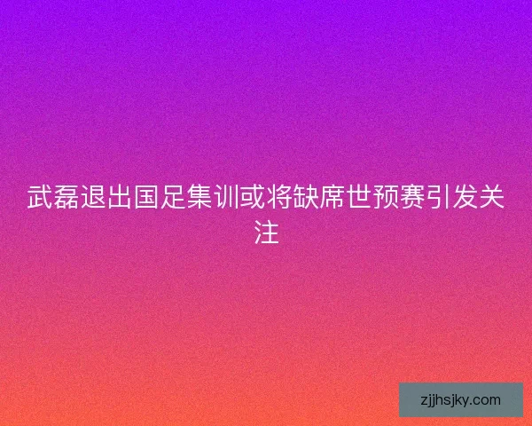 武磊退出国足集训或将缺席世预赛引发关注